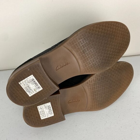 Clarks Camzin Mix Black Suede Booties Ankle Boots Womens 8.5 - Picture 7 of 8